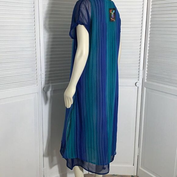 NWT Indian Tropical Fashions Sheer Chiffon Layered Kaftan Size XL - Picture 9 of 12